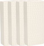 Gerimport Waterverdamper - 6x - creme wit - keramiek - 400 ml - radiatorbak luchtbevochtiger - 7,4 x 17,7 cm
