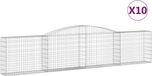 vidaXL Gabions - 10 pièces - voûté - 400x30x80/100 cm - fer