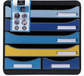 Exacompta 6-Drawer Plastic Desk Organizer - Black, Blue, Yellow