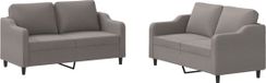 vidaXL Loungeset met kussens stof taupe