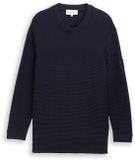 Tom Tailor - Gebreide trui met ronde hals - Heren - Maat 4XL - Sky Captain Blue