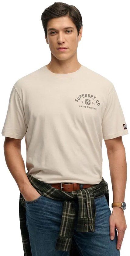 Superdry Heritage Biker Loose T-shirt Heren L Rainy Day Grey