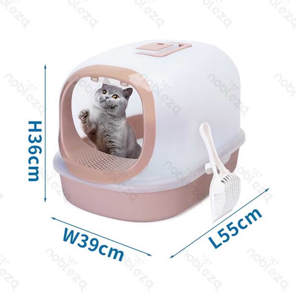 Nobleza 48WLN - Kattenbak met Kattenbakschep - 55x39x36 cm - Bruin bruin