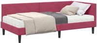 vidaXL Hoekbedframe met Matras 2-st Wijnrood 80 x 200 cm Fluweel