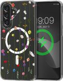 kwmobile Kristalheldere hardcase compatibel met Samsung Galaxy A56 5G Hoesje – compatibel met MagSafe – Acryl hoesje met TPU-rand – Wilde Bloemen Stengels design