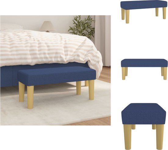 vidaXL Bankje - Stof - Blauw - 70x30x30 cm