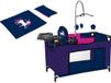 Poppenbed Bayer Poppenbed blauw met roze hart en eenhoorn