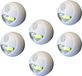 Merkloos / Sans marque LED lampje met bewegingssensor - 6x - draadloos - zelfklevend - wit - Dia 8.5 cm - 2 standen - 100 lumen