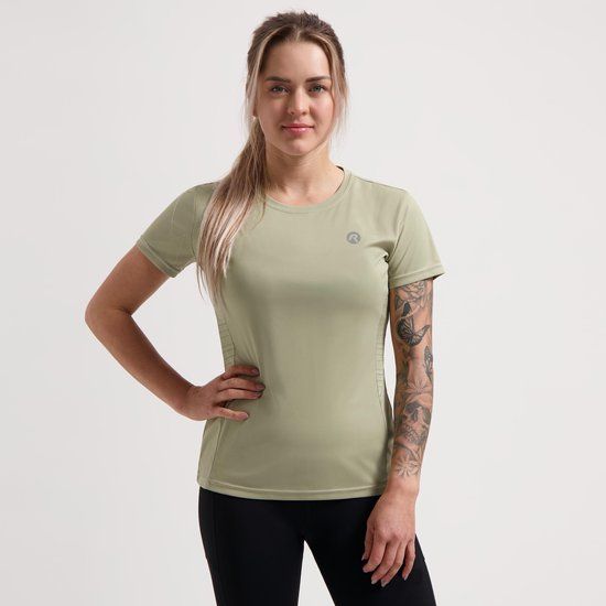 Rogelli Core Hardloopshirt Dames - Korte Mouwen - Taupe - XL