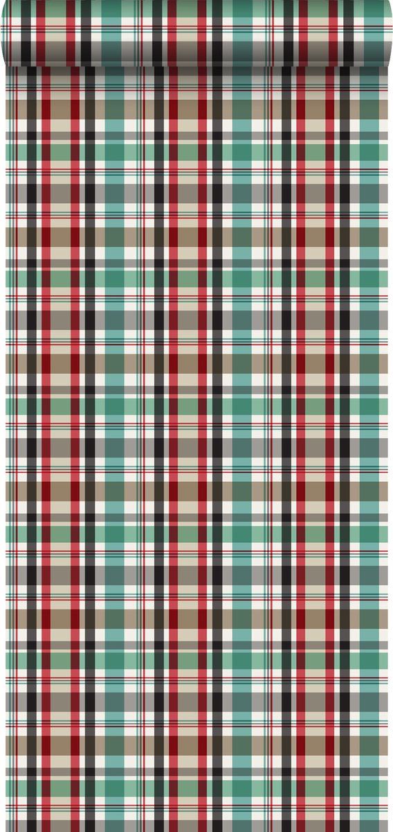 Esta Home Behang Ruiten Rood, Groen En Bruin - 53 cm x 10.05 m - 138817 - 8710381710987
