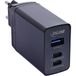 Inline 3-poorts TravelCharge 65W voeding met GaN-technologie, 2X USB-C (PD3.0, PPS, QC4+), 1x USB-A (QC3.0), reisadapter EU/UK/US, zwart, 31516D