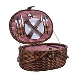 LAGUIOLE - 40269051, picknickmand voor 2 personen, wilgentenen, katoen, keramiek, metaal en pvc, voor onderweg, outdoor, camping, wandelen, bruin