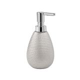 Gedy Astrid Zeepdispenser, Keramisch, Zilver, 8,3 x 8,3 x 16,6