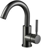 BES LED Leoni Elni Wastafelkraan - Wastafelmengkraan - Opbouw - Rond - PVD - Gunmetal Grijs