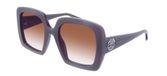 Alexander McQueen Am0378s Lunettes de soleil femme géométrique gris marron 54mm