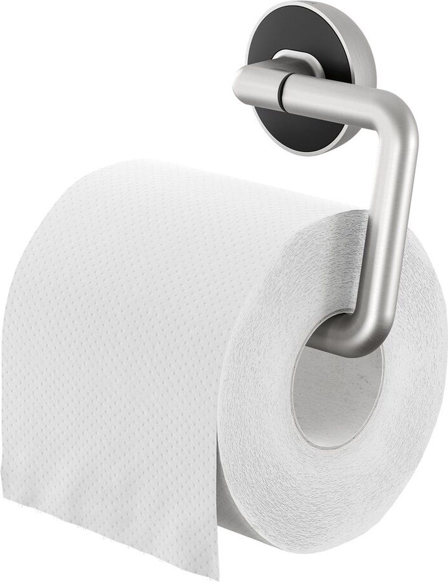 Tiger Cooper Toiletrolhouder zonder klep - RVS geborsteld / Zwart - EAN: 8720553004653
