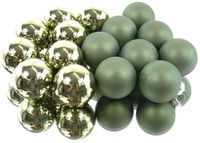 Decoris Kerstballen glas d3.5 cm rsmrn 16st
