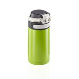 Leifheit Thermosbeker Flip 350 ml, koffiebeker 100% lekvrij, praktisch te openen met één hand, drinkbeker om mee te gaan met filter voor water met stukjes fruit, houdt dranken tot 6 uur warm, kiwi