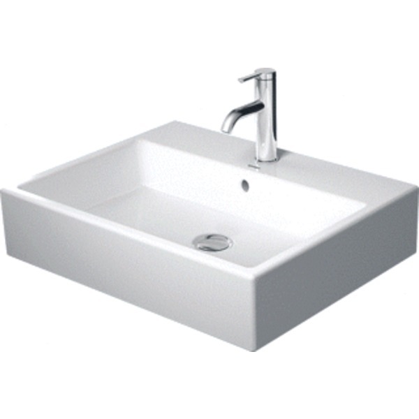 Duravit Wastafel H13.5xD47cm 1 kraangat rechthoek Keramiek Wit 2350600000