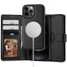 Tech Protection Portefeuille MagSafe 2 en 1 iPhone 12 Pro / iPhone 12 Étui Noir