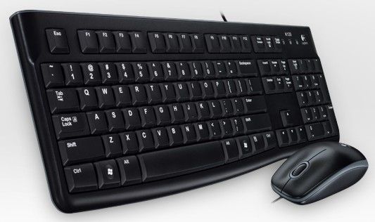 Logitech Desktop MK120 - QWERTZ - Zwart - Bedraad - USB - Toetsenbord met Muis