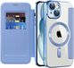 Techsuit Hoesje geschikt voor Apple iPhone 15 Plus - SmartMag Book Wallet Case - Lichtblauw