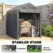 Abri de jardin robuste et imperméable, tente de rangement avec cadre en acier, 1,2 x 1,8 x 1,6 m, gris foncé