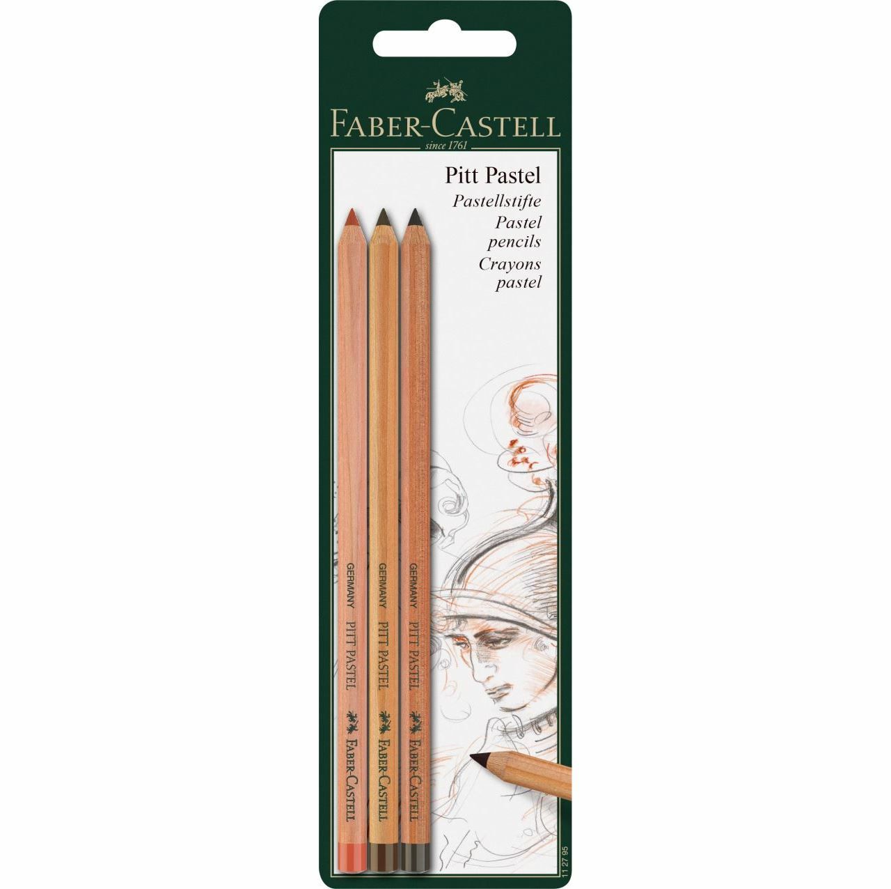 Faber-Castell Pitt Pastelpotlood - Bruin - 3 stuks
