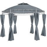 TecTake 403265 prieel Gris, Houtskool Polyester, Métal