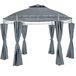 TecTake 403265 prieel Gris, Houtskool Polyester, Métal