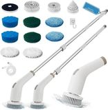 Brosse de nettoyage électrique, 13-en-1, avec 2 vitesses, adaptée pour salle de bain et cuisine