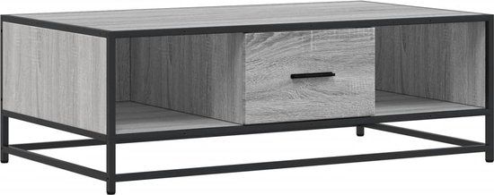 vidaXL Salontafel 100x57x35 cm bewerkt hout en metaal grijs sonoma