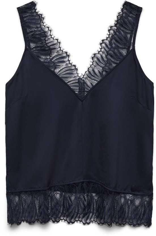 AWARE Vero Moda AWCLAIRE Top V-hals Mouwloos Kort Night Sky Viscose S