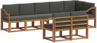 vidaXL - Bank loungeset - 8 zitplekken - Natuurlijk en antraciet - Acacia hout
