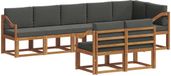 vidaXL - Bank loungeset - 8 zitplekken - Natuurlijk en antraciet - Acacia hout