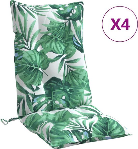 vidaXL Stoelkussens 6 stuks bladpatroon oxford stof