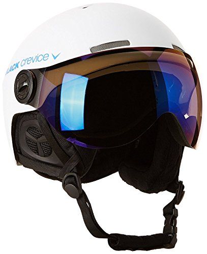 Black Crevice Skihelm met vizier Gstaad wit/blauw maat S/M