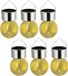Sunnydays Solar sfeer hanglamp - 12x - tuin - lampenbol - geel - glas - 9 cm
