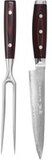 Yaxell Super Gou Trancheerset - 2-delig - SG2 Staal - Damaststaal - Micarta Handgreep