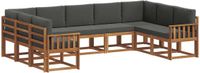 vidaXL - Hoek loungeset - 9 zitplekken - Natuurlijk en antraciet - Acacia hout