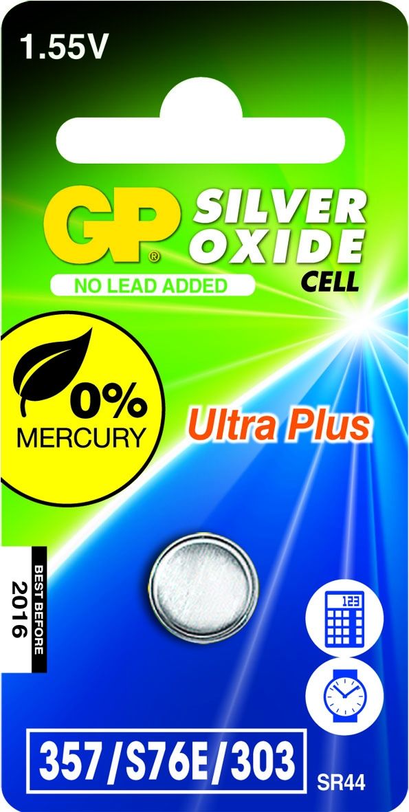 GP Batteries Silver Oxide Cell 357 - 1.55V - Blister