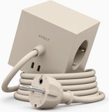 Avolt Square 1 | Prise de courant design avec USB-C et câble de 3 mètres - Sable nomade