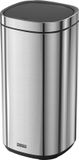 DESQ® Prullenbak 50 liter – Touch afvalbak – Onzichtbare afvalzak bevestigingsring – RVS – Softclose – Dutch Design - Zilver