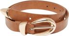 Urban Classics Chunky Buckle Loop Synthetic Leather Belt Women Brown/Gold L/XL