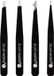 Brushworks HD 4 Piece Combination Pincet Set - Black