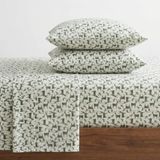 Eddie Bauer - Dubbele lakens, katoenen flanellen beddengoedset, geborsteld voor extra zachtheid, gezellige huisdecoratie, Oeko-Tex gecertificeerd (hertenkamp groen, twin)