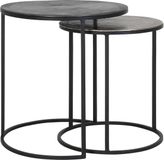 Light & Living Bijzettafel TALCA - ruw lood+antiek lood - set van 2