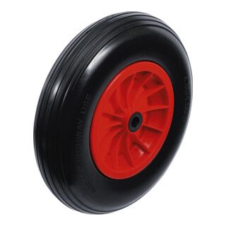 BGS Do it yourself kruiwagenwiel PU, rood/zwart 400 mm - 1 stuk