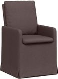 vidaXL Eetstoelen 2 stuks Stof Donkerbruin 57 x 67 x 98 cm