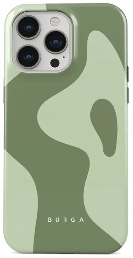 Burga Tough Backcover MagSafe geschikt voor iPhone 14 Pro - Groen Camouflage
